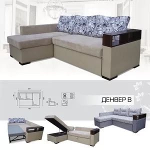 Мягкий раскладной Угловой диван Денвер-В (вика) 