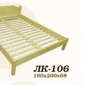 Кровать,  деревянная,  Лк- 106,  Скиф,  из массива хвойных пород деревьев