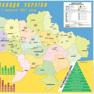 Карта сахарных заводов Украины