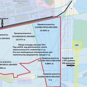 Продам участок 70 ГА ПРОМ ЗОНА ЖД ветка,  ГАЗ