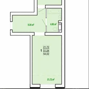 Срочно! 1-но комн. квартира,  ЖК Победа-2,  54 м2,  Алексеевка