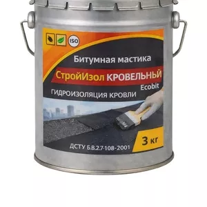 Битумная мастика ведро 3, 0 кг СтройИзол Кровельный Ecobit 