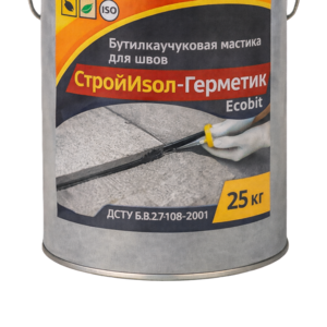 СтройИзол-Герметик ЭКОБИТ ведро 25 кг бутилкаучуковая мастика для шво