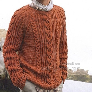 вязаный мужской свитер ручной работы