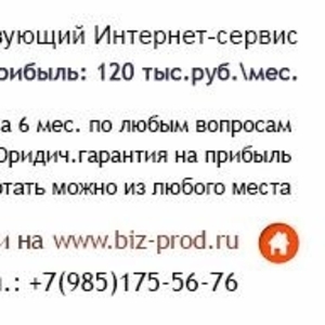 Продаётся действующий Интернет-сервис с прибылью 120 тыс.руб.!!