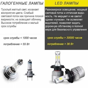 LED лампы с цоколем H4,  в фары автомобиля,  ближний и дальний свет